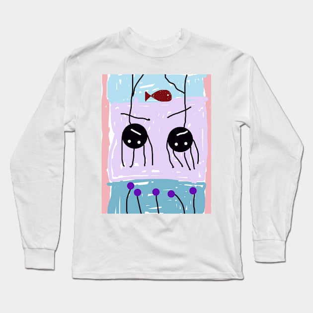 Kids Hanging Out Stick Figure Long Sleeve T-Shirt by Eigo Wild